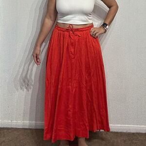 Gene Ewing Red Vintage Maxi Skirt Sz M